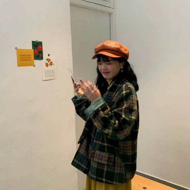 (order) áo khoác dạ kẻ retro phong cách Hàn Quốc | BigBuy360 - bigbuy360.vn