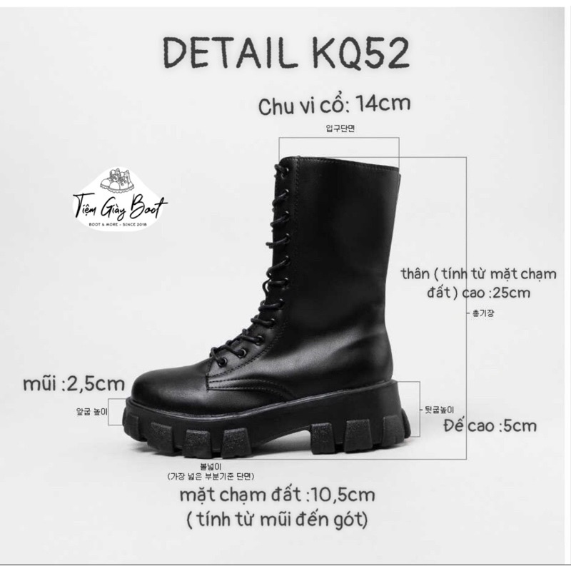 Boot Chiến Binh ⚡FREESHIP có sẵn⚡ MẪU KQ52 cổ cao đế đinh-có ZIPPER bên hông tiện lợi(FULL BOX CÓ SẴN) | BigBuy360 - bigbuy360.vn