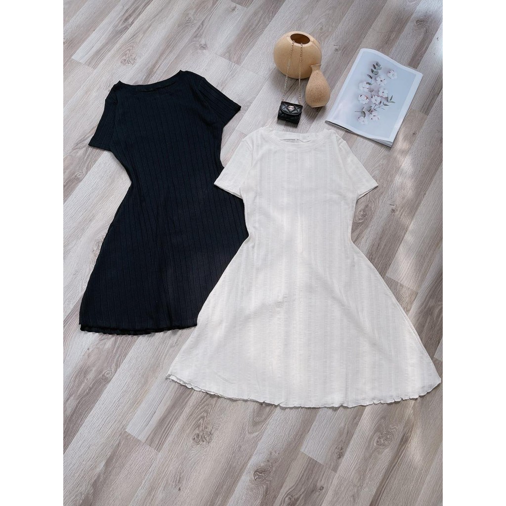 Đầm xoè cuốn biên gân đũi | BigBuy360 - bigbuy360.vn