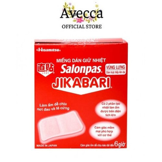 Miếng Dán Giữ Nhiệt Giúp Làm Ấm Cơ Thể, Giảm Đau Mỏi Cơ, Giảm Đau Bụng Kinh Salonpas Jikabari Hộp 8 Miếng