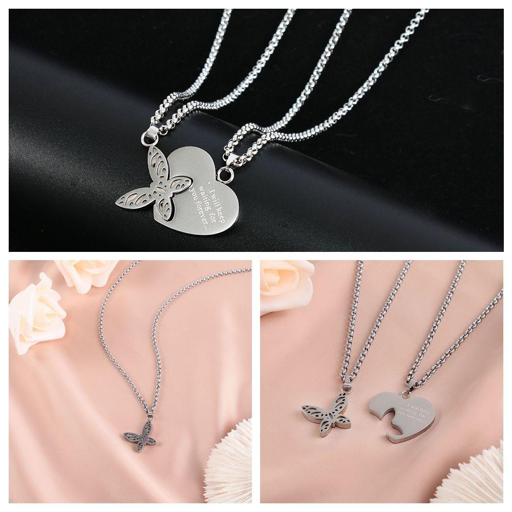 Vòng cổ Choker Bằng Thép Không Gỉ Mặt Hình Trái Tim Thời Trang Cho Cặp Đôi