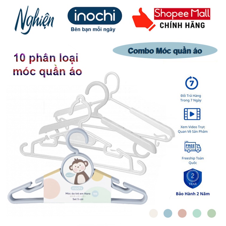 [ 10 Phân Loại ] Móc Treo Quần Áo, Móc Treo Đa Năng Hara, Bộ Sưu Tập Móc Quần Áo Người Lớn Nhựa Cao Cấp Inochi