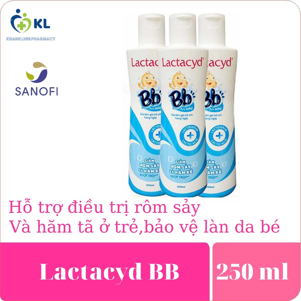 Sữa tắm gội trẻ em Lactacyd BB Chai 250 ml- Hỗ trợ điều trị rôm sảy, hăm kẽ cho bé