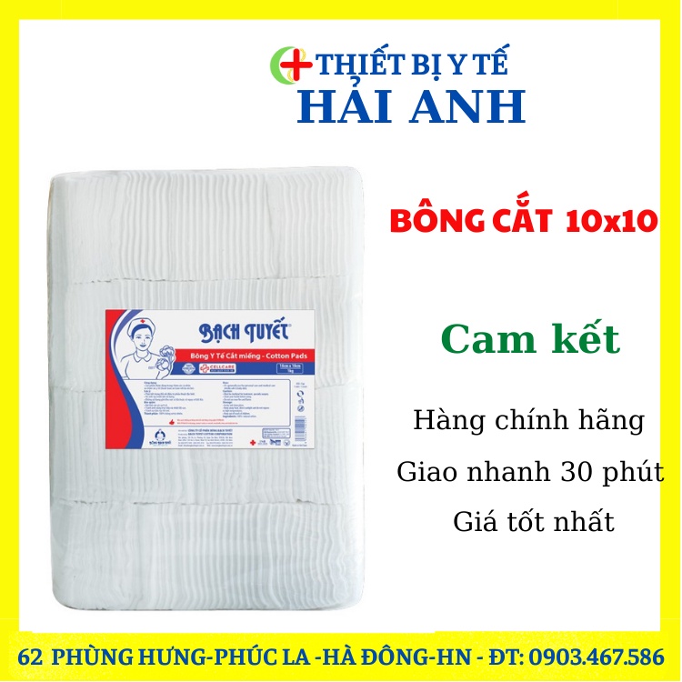 Bông Bạch Tuyết, Bông Gòn Cắt Miếng Sẵn 1kg Vệ Sinh Cho Bé 7x7, 10 x 10 - Chính Hãng Bông Bạch Tuyết