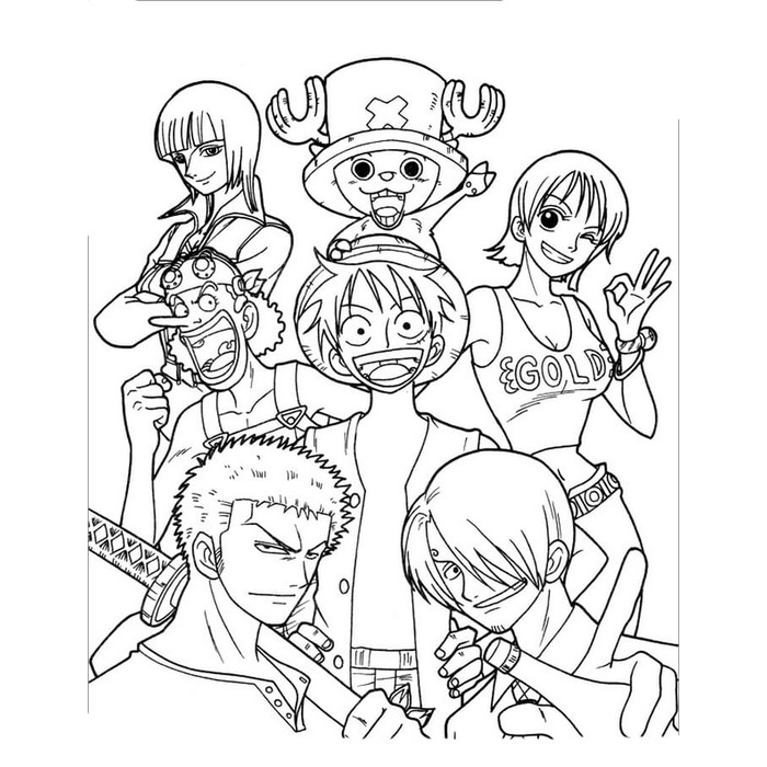 Bộ 35 giấy Tô màu One Piece, tranh tô màu Vua Hải Tặc dành cho trẻ em, tranh tô màu khổ A4 dành cho bé