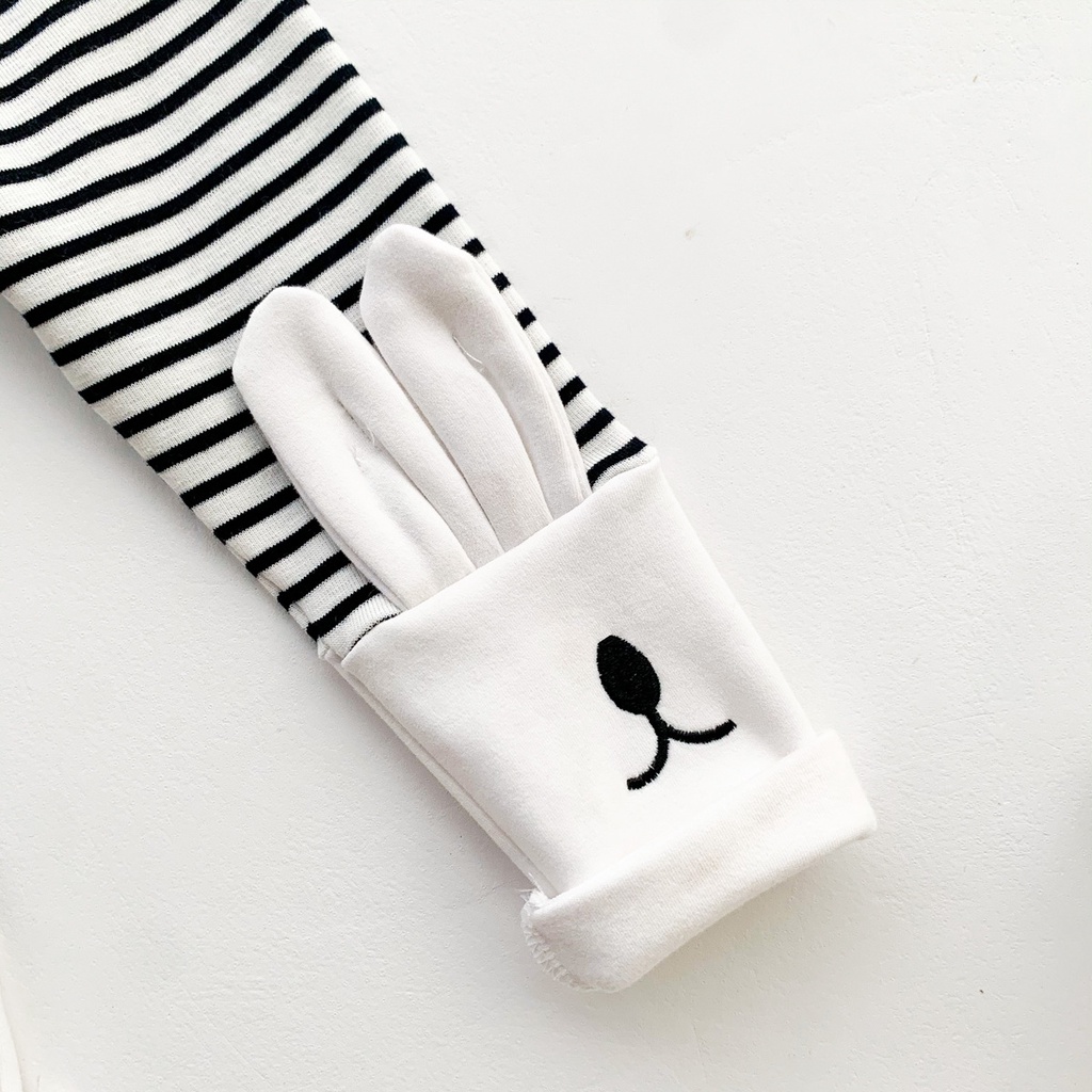 Quần Tất Legging Họa Tiết Kẻ Sọc Phối Tai Thỏ Đáng Yêu Thời Trang Cho Bé Sơ Sinh