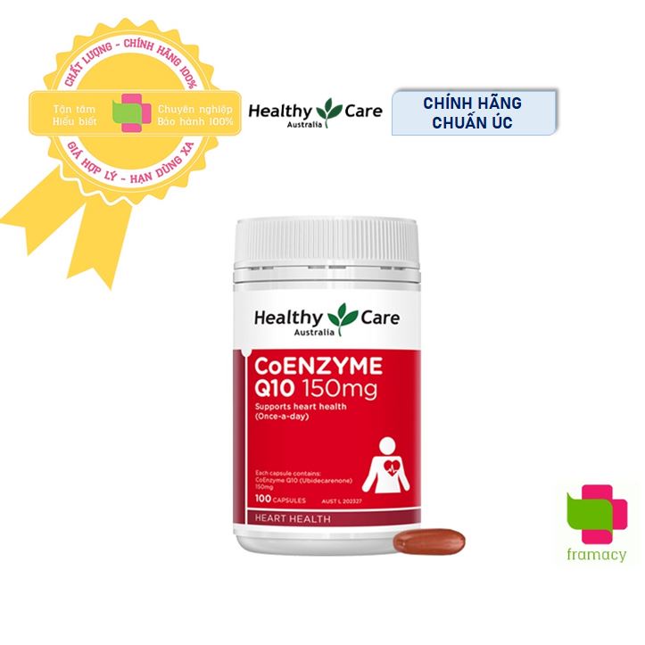 Viên uống Healthy Care CoEnzyme Q10 150mg, Úc  bổ trợ tim cho người lớn từ 18 tuổi