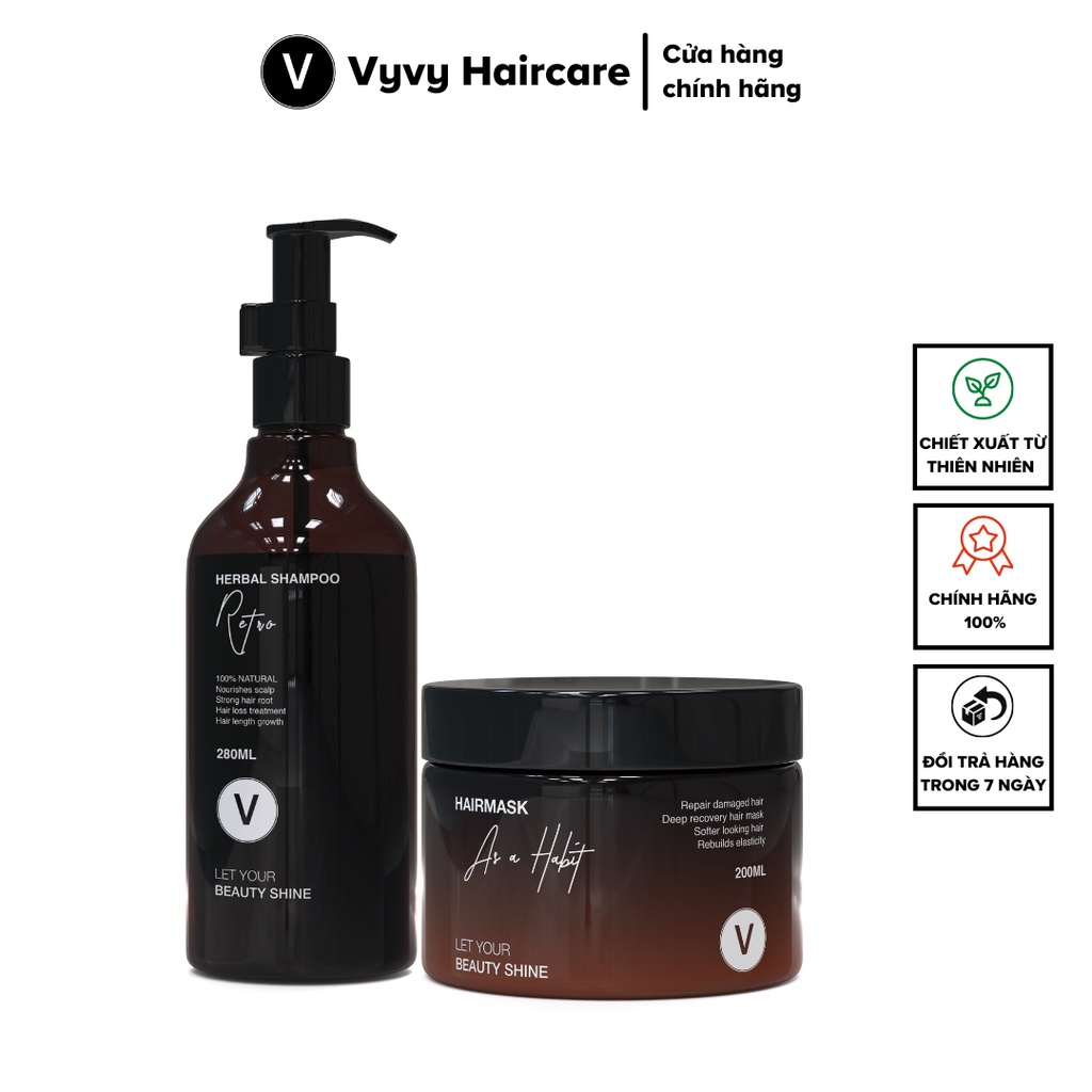 Combo Ngăn Rụng Tóc, Phục Hồi Hư Tổn, Tóc Bồng Bềnh, Mềm Mượt, COMBO 9 VyvyHaircare 530ml