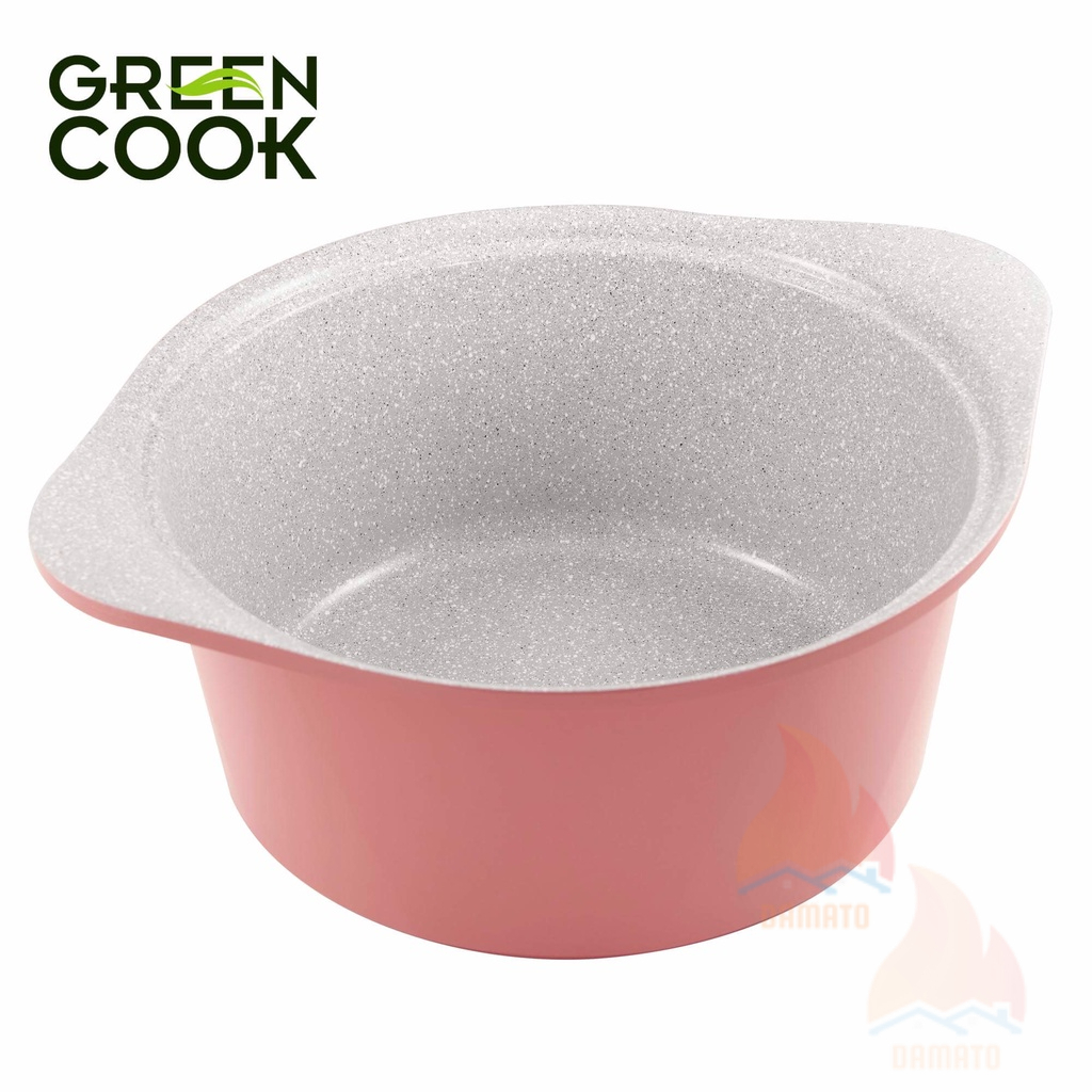 Nồi đúc đáy từ men đá xanh ngọc Green Cook, nồi chống dính đáy từ Green Cook không kén bếp