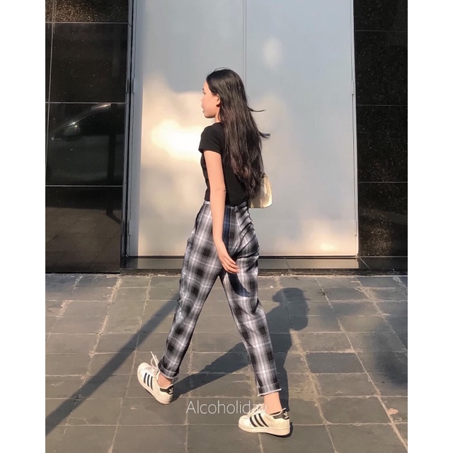 Quần dài baggy caro