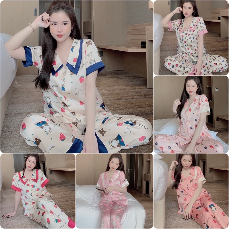 [Siêu Hot] [HÀNG ĐẸP CHUẨN] Bộ lụa ngủ Pijama ❤️ Tay ngắn chất liệu Satin cao cấp [KÈM ẢNH THẬT+VIDEO]