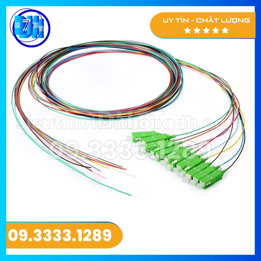 Dây hàn quang PIGTAIL 12 màu SC/APC 1.5m độ bền cao linh hoạt