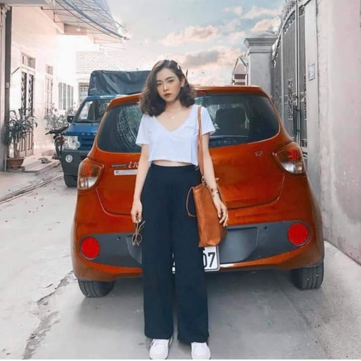 SET ÁO CROPTOP CỔ TIM + QUẦN CULLOTES ĐEN DÀI SIÊU XINH