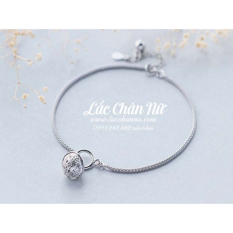 Lắc Chân Bạc S925 - Có Chuông - Tặng Hộp Đựng Lắc - Dễ Dàng Chỉnh Size - LCBN202 -  2T SILVER