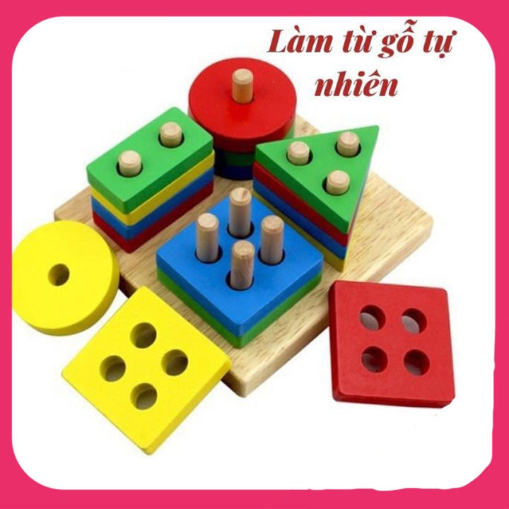 Đồ Chơi Montessori Bằng Gỗ,Bảng Chuỗi Thả Hình Khối Giúp Bé Rèn Luyện IQ,Đồ Chơi Gỗ,Đồ Chơi Thông Minh