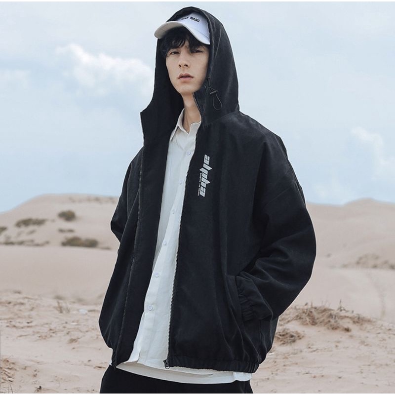 Áo khoác dù lì mềm mịn chữ phản quang nam nữ mặc được unisex ulzzang - ẢNH THẬT