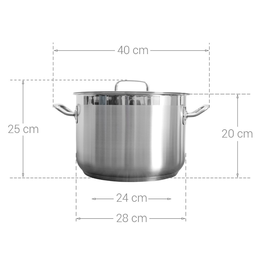 [Mã 267ELSALE hoàn 7% đơn 300K] Nồi Luộc Thịt Inox quai đúc Fivestar 28cm (thân cao)