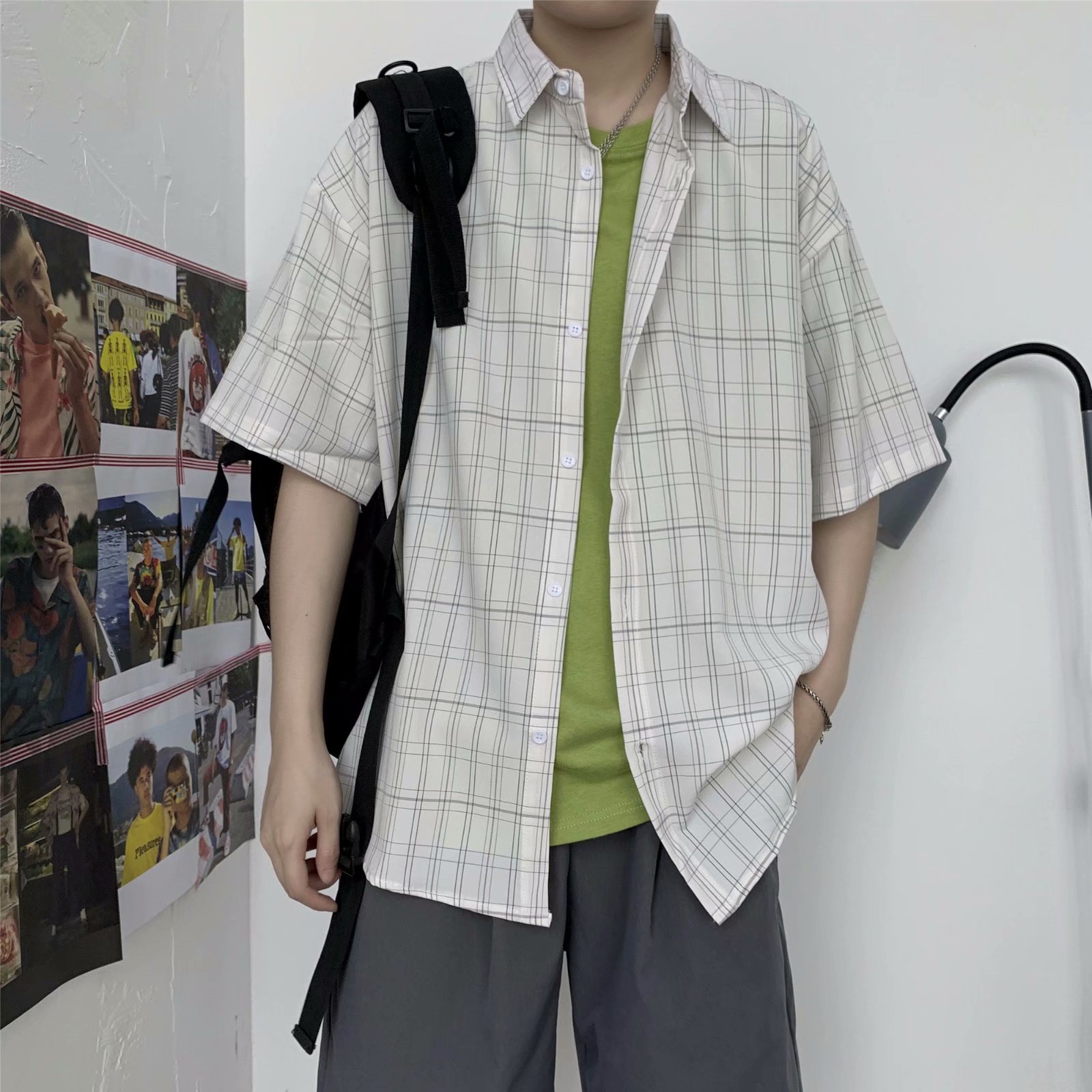 Áo Sơ Mi Ca Rô Ngắn Tay Form Rộng Phong Cách Hàn Quốc Dành Cho Nữ / Size M-3Xl | BigBuy360 - bigbuy360.vn