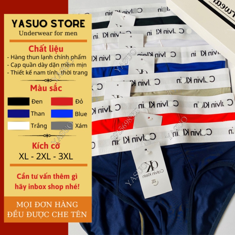 Quần sịp nam tam giác C.K thun lạnh, Quần lót đùi nam hàng cao cấp, co giãn đủ màu | Yasuo