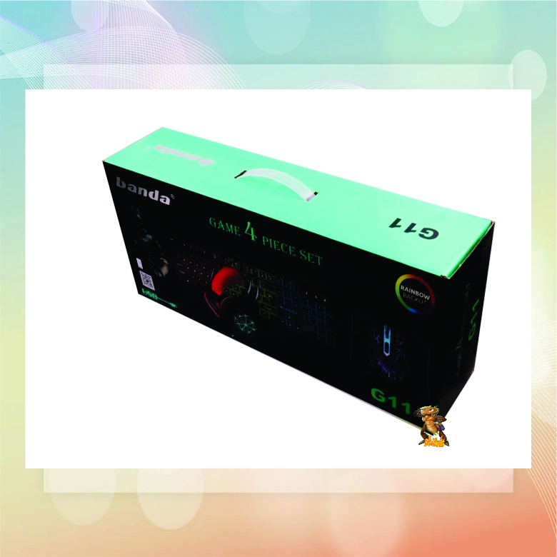 Combo 4in1 6D G11  gaming thể thao có dây usb, led 7 màu rgb.