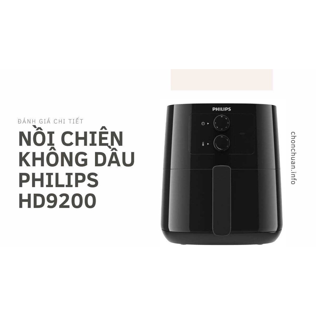 [Mã ELHADEV giảm 4% đơn 300K] Nồi chiên không dầu thế hệ mới Philips HD9200 - Hàng chính hãng