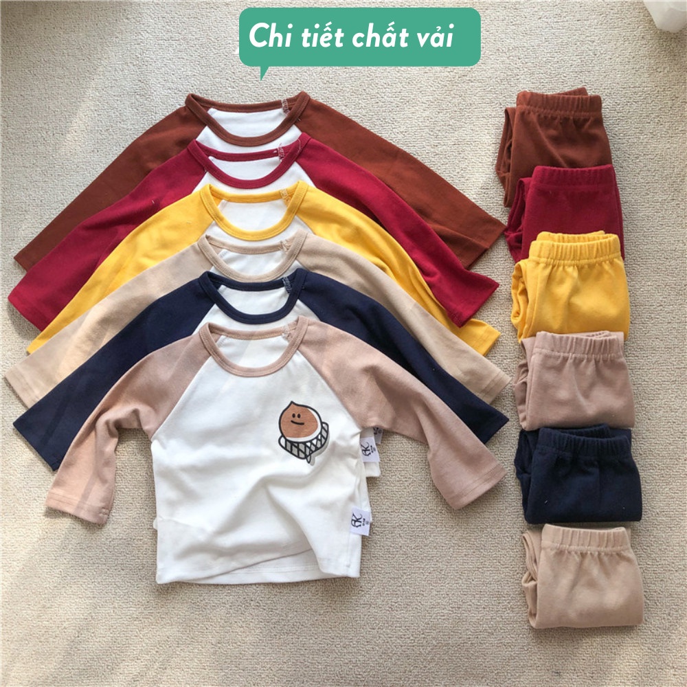 (6 màu) Bộ Dài Tay Thu Đông Cho Bé Trai/Gái Chất Cotton Mềm Mịn Mã BN - 07(Ảnh thật)