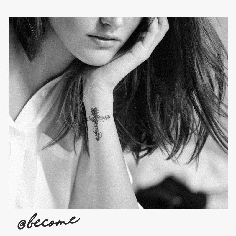 Hình Xăm Dán Tạm Thời Chống Thấm Nước Lâu Trôi Hình Thánh Giá