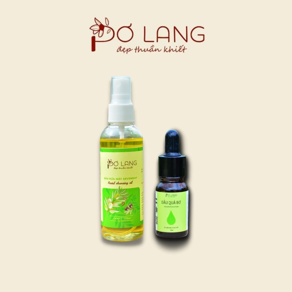 Combo Srum tinh dầu và dầu rửa mặt Pơ Lang giúp làm sạch và chăm sóc da mặt nhẹ nhàng 10ml và 100ml