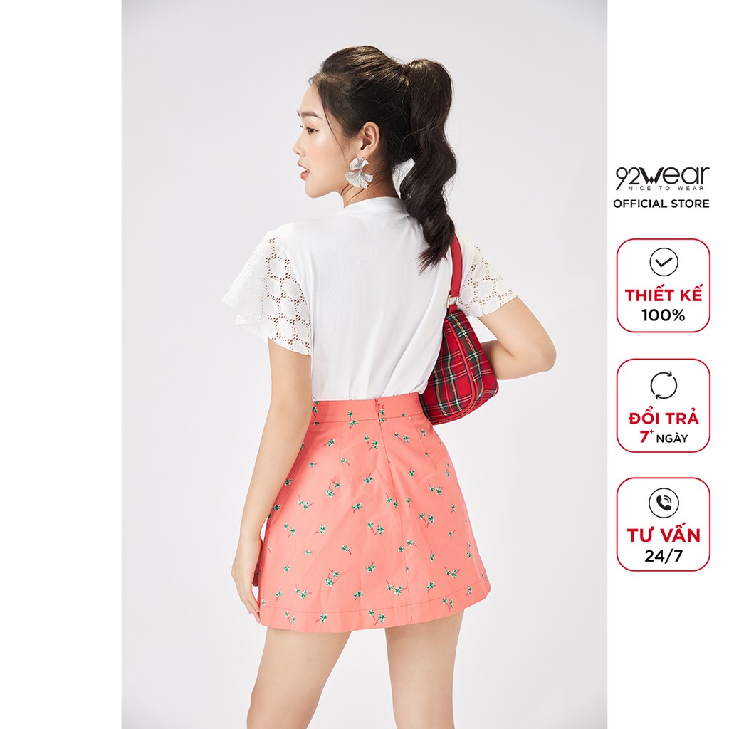 Chân váy ngắn xếp ly 1 bên 92WEAR JBW1165 | BigBuy360 - bigbuy360.vn