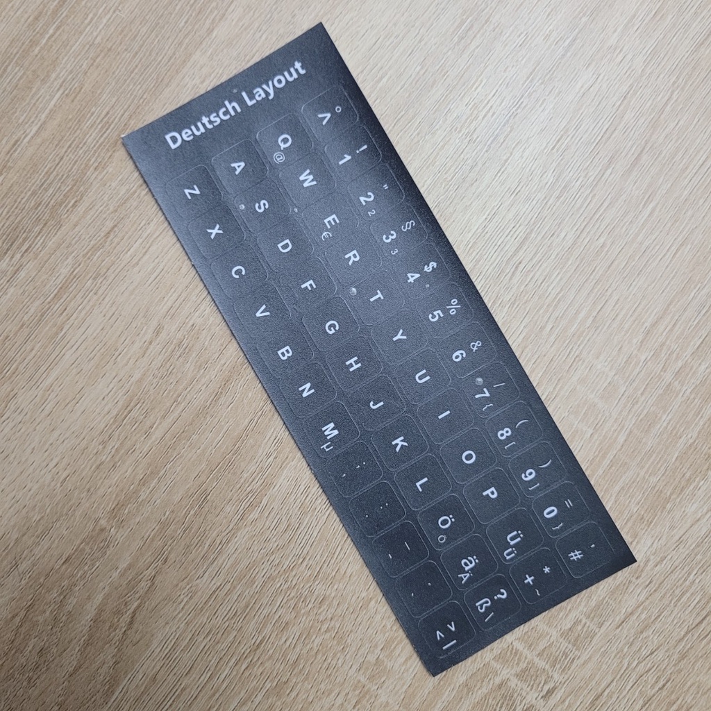 Sticker Dán Bàn Phím ĐỨC - ANH - Miếng Dán Song Ngữ - Bề Mặt Nhám - Chất Liệu Cao - Hàng Tự Sản Xuất