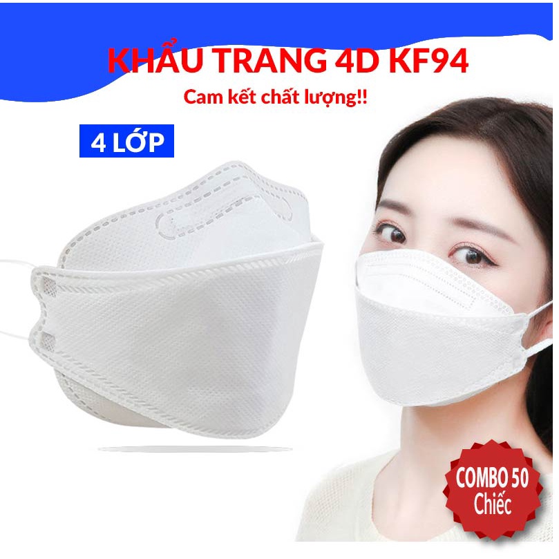 Khẩu trang 4D KF94 Hàn Quốc chống bụi mịn và kháng khuẩn, Khẩu Trang Y Tế 4D Hot Trend Giá Tại Xưởng