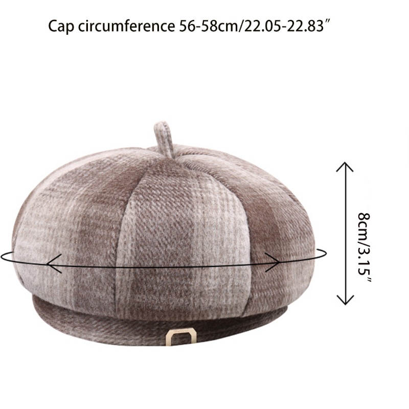 Mũ Beret Họa Tiết Sọc Caro Thời Trang Theo Phong Cách Pháp Cho Cả Nam Và Nữ