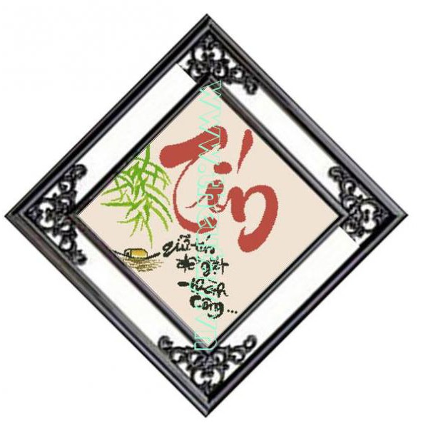 Tranh Thêu Chữ Thập Thư Pháp Chữ Tín TV8074 (KHÁCH TỰ THÊU) KT:40X40CM