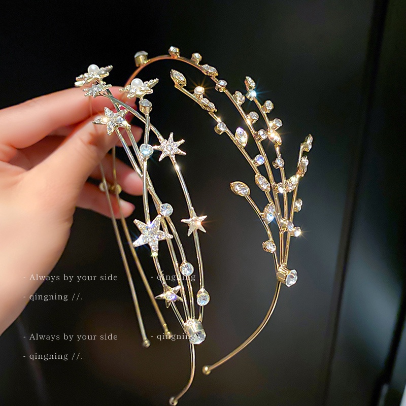 DREJEW Cài tóc đính đá phong cách Hàn Quốc thời trang mùa hè cho nữ