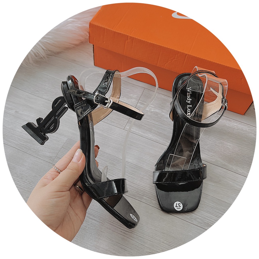 GIÀY SANDAL CAO GÓT NỮ QUAI NGANG GÓT SLL 8P SANG CHẢNH- HÀNG CÓ SẴN
