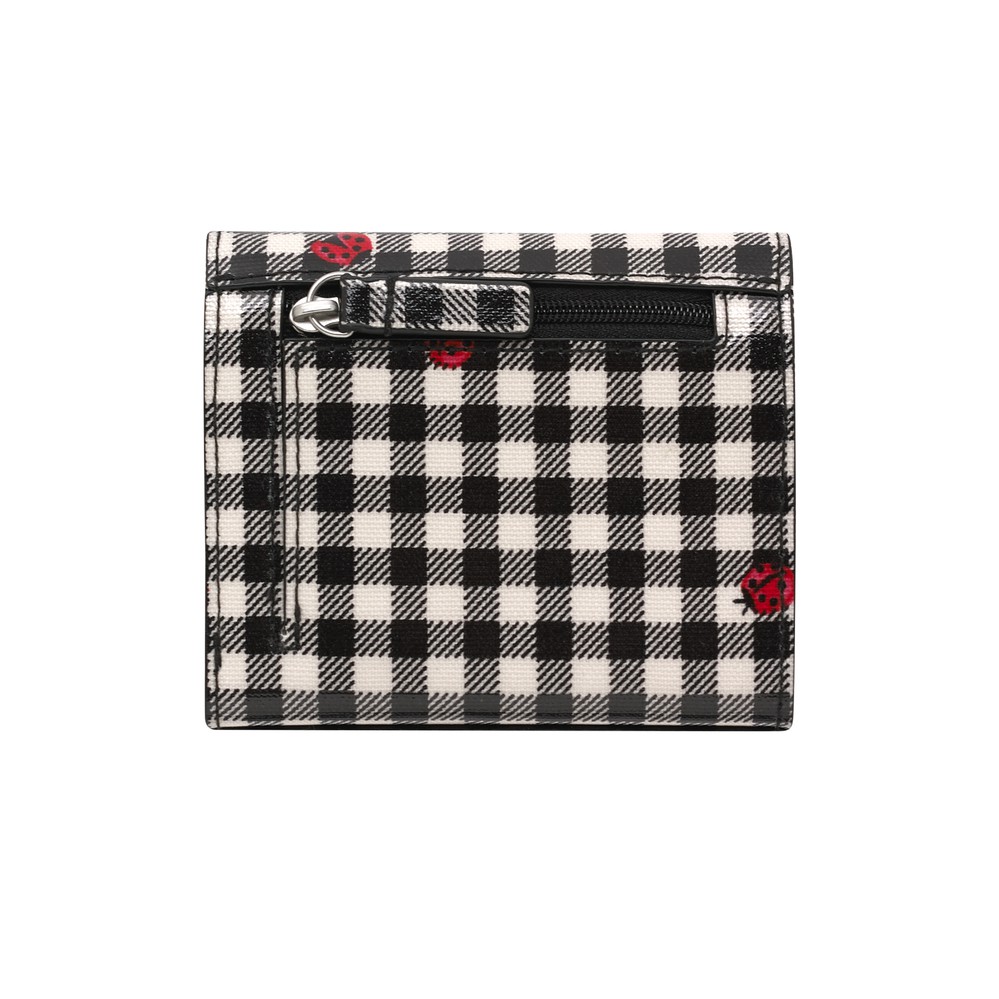 Cath Kidston - Ví cầm tay Small Foldover Wallet Ladybug Gingham - 984874 - Stone Charcoal