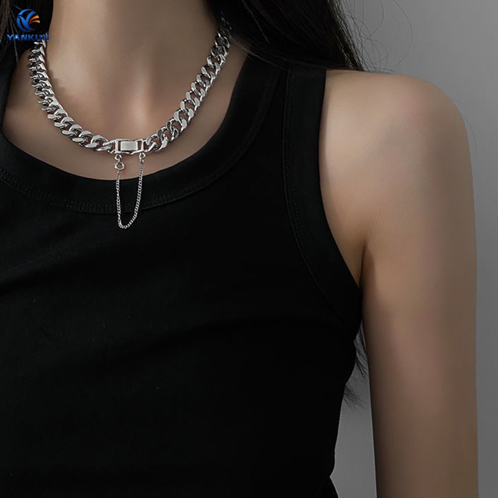 Vòng cổ Kim Loại Dày Phong Cách Cá Tính Dành Cho Nam Và Nữ