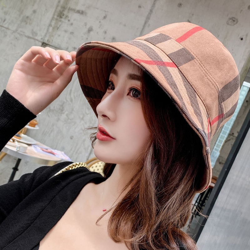 Nón Tai Bèo Hai Mặt Họa Tiết Sọc Caro Thời Trang Xuân Hè Cho Nữ