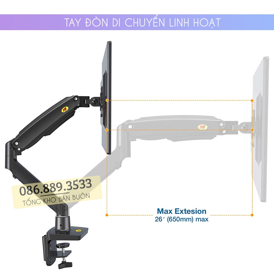 Giá treo màn hình máy tính NB F100A 22 - 35 inch