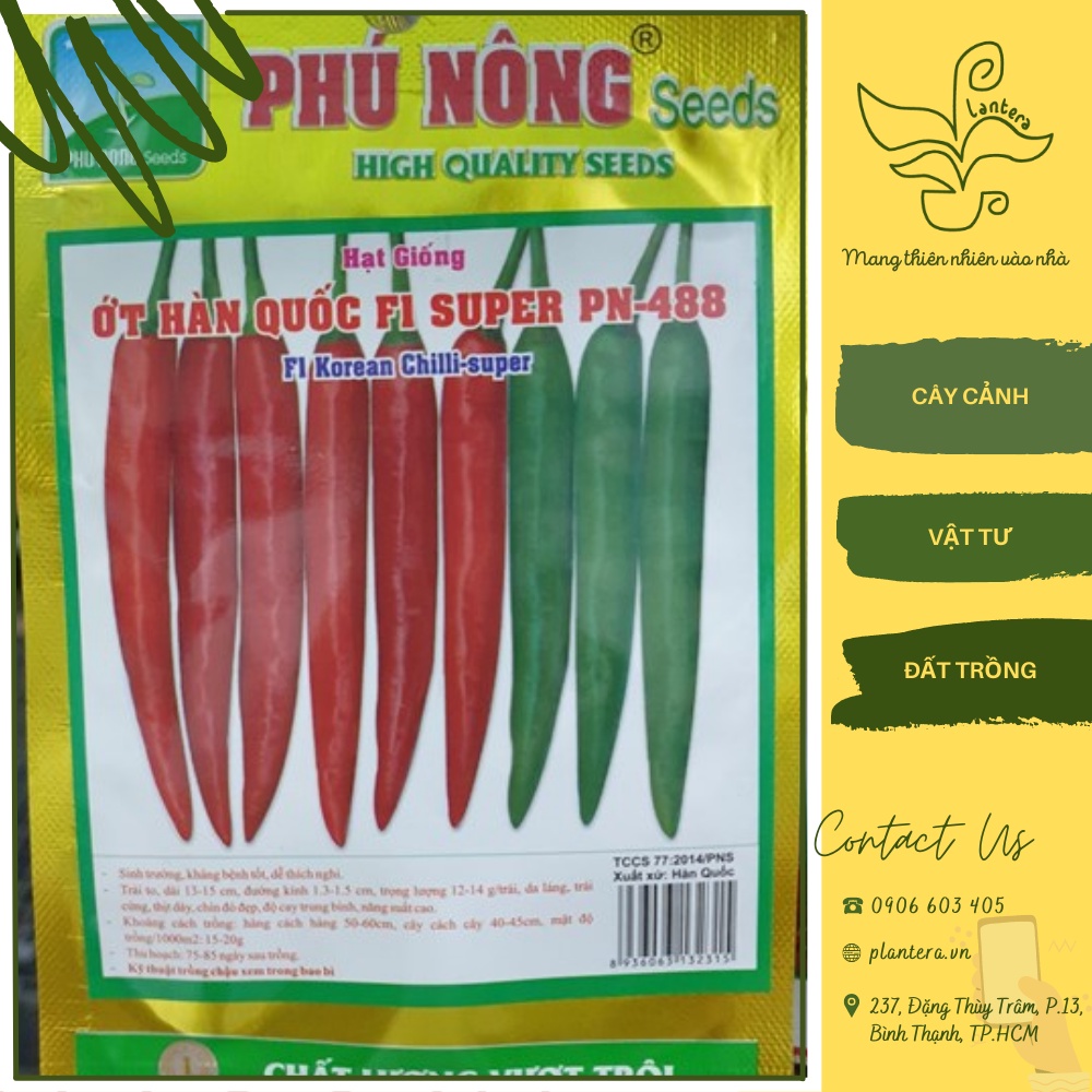 Hạt giống Phú Nông - Ớt trái dài hàn quốc Gói 0.2g - Hạt Giống - Rau Ăn Quả