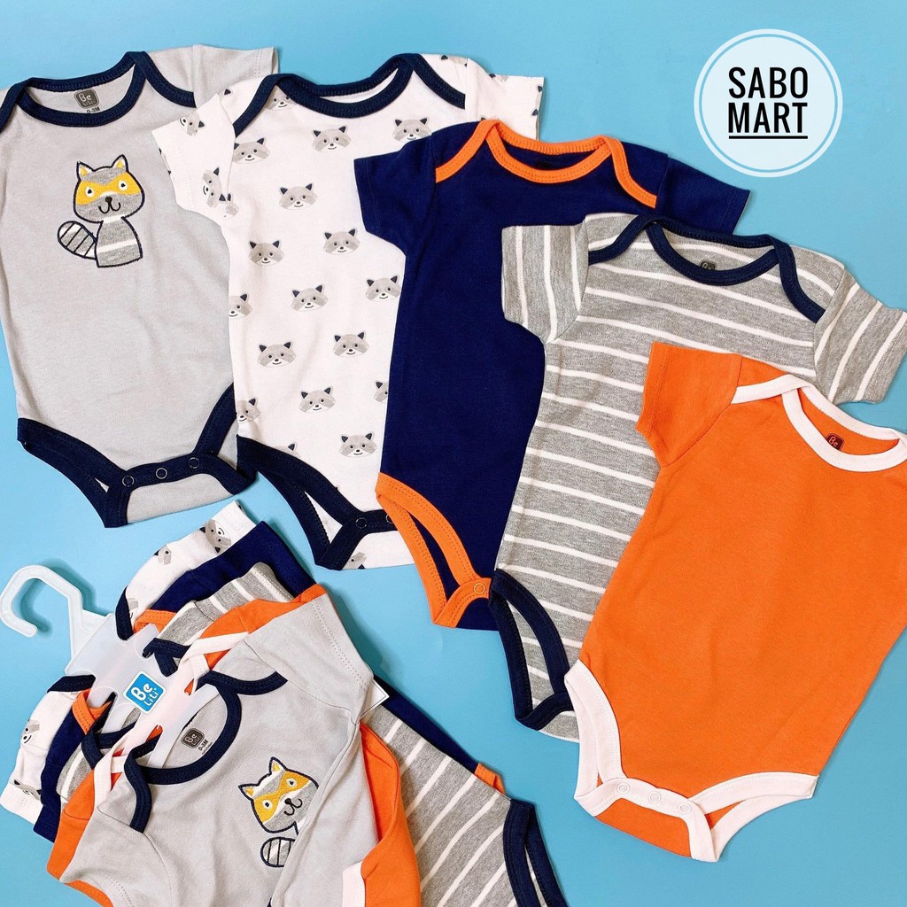 (CHỌN MẪU) SET 5 Bodysuit Body Chip Cộc Tay Belitii Siêu Đẹp Cho Bé Trai Bé Gái