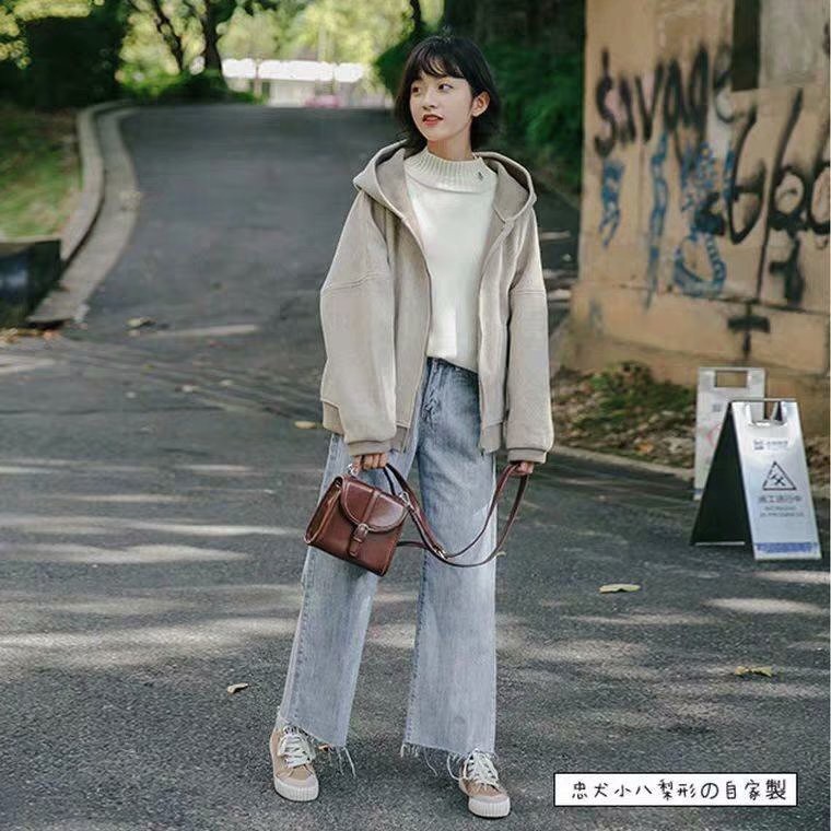 Quần Jeans Dài Ống Rộng Cá Tính Dành Cho Nữ