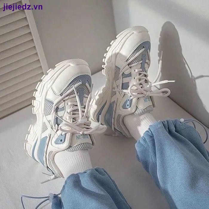 Giày thể thao đế dày thoáng khí thời trang mùa thu 2021 cá tính cho nữ