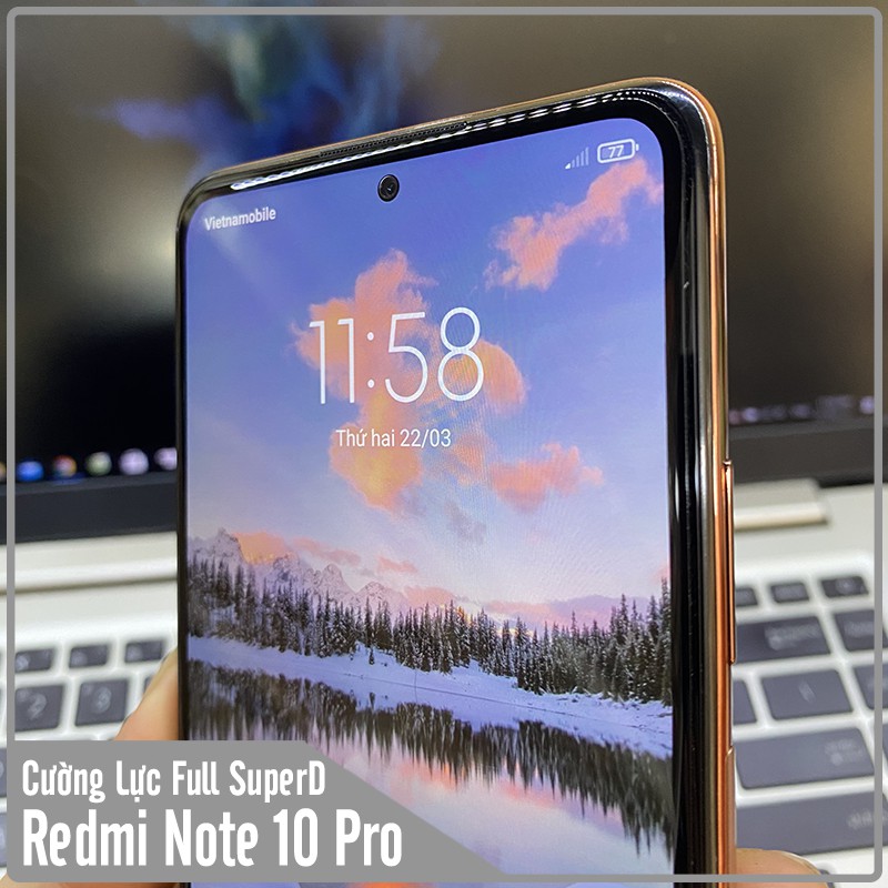Kính cường lực Super D Xiaomi Redmi Note 10 Pro Full viền Đen MIETUBL