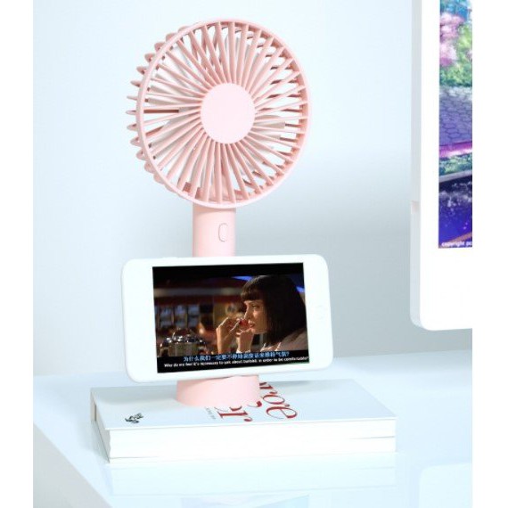 Quạt mini tích điện cầm tay MIỄN SHIP 👉🌺 có đế để bàn 3 tốc độ gió | BigBuy360 - bigbuy360.vn