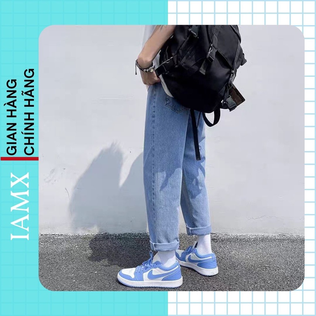 Quần Jean Baggy nam đen, xanh nhạt ống xuông rộng S01 style hàn quốc 2022 - IAMX