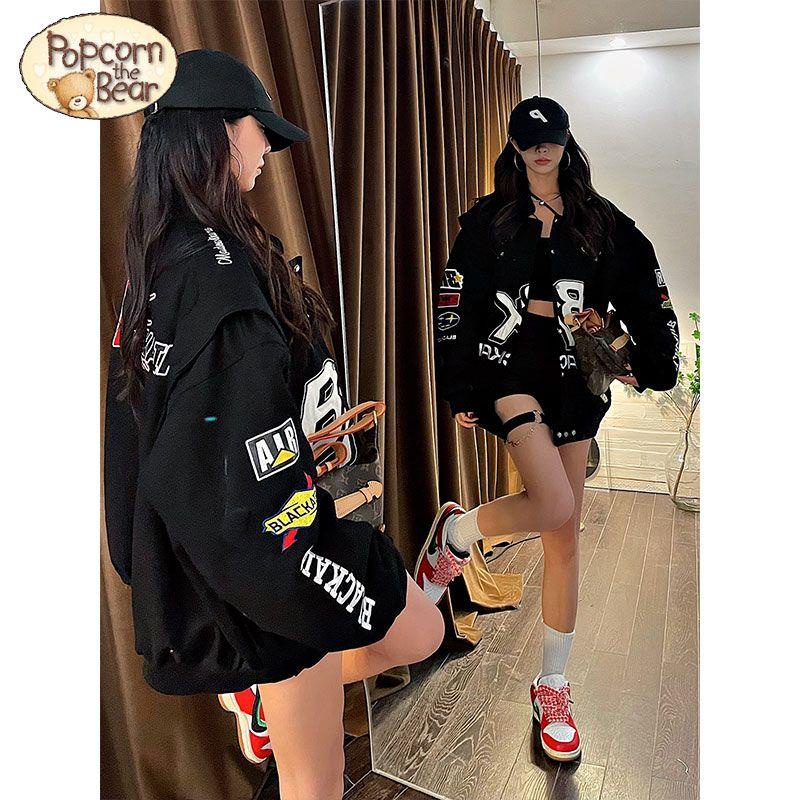 Áo Khoác Dáng Rộng Thêu Họa Tiết Kiểu Retro Mỹ 2022 Cá Tính Cho Nam Và Nữ