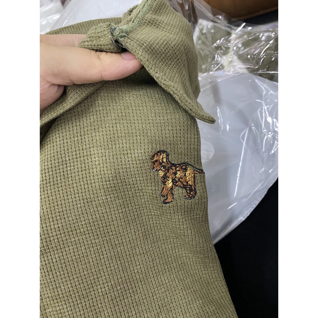 Áo Polo Tổ Ong Xanh Thêu Cún JOLIE Unisex  🌸 Thun kiểu form rộng tay lỡ 3158 vintage đường phố hàn quốc đẹp 🌸