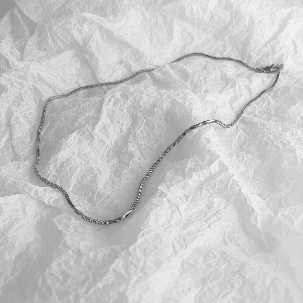 Dây chuyền trơn đơn giản vòng cổ không mặt nam nữ