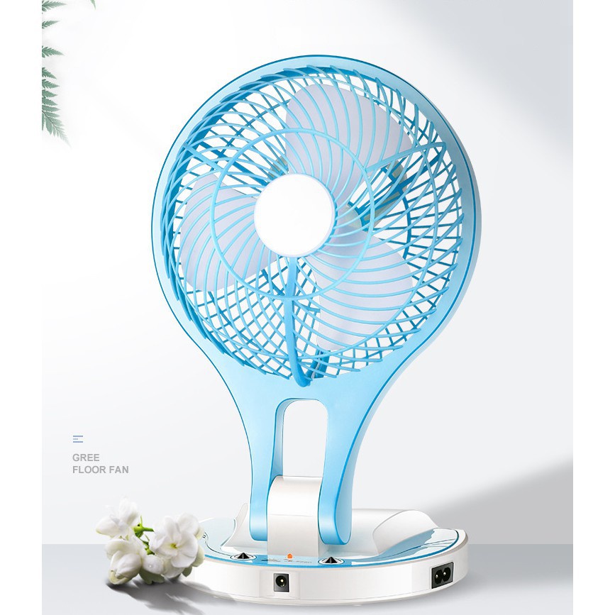 Quạt sạc tích điện gấp gọn JR 5580 kèm đèn led Store4girls